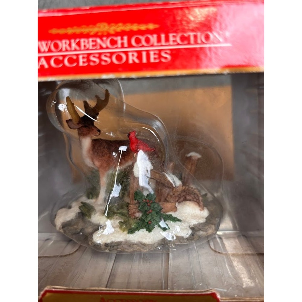 Santas Workbench Collection Accessories Deer Cardinal Figurine 481-3382 1999 NEW